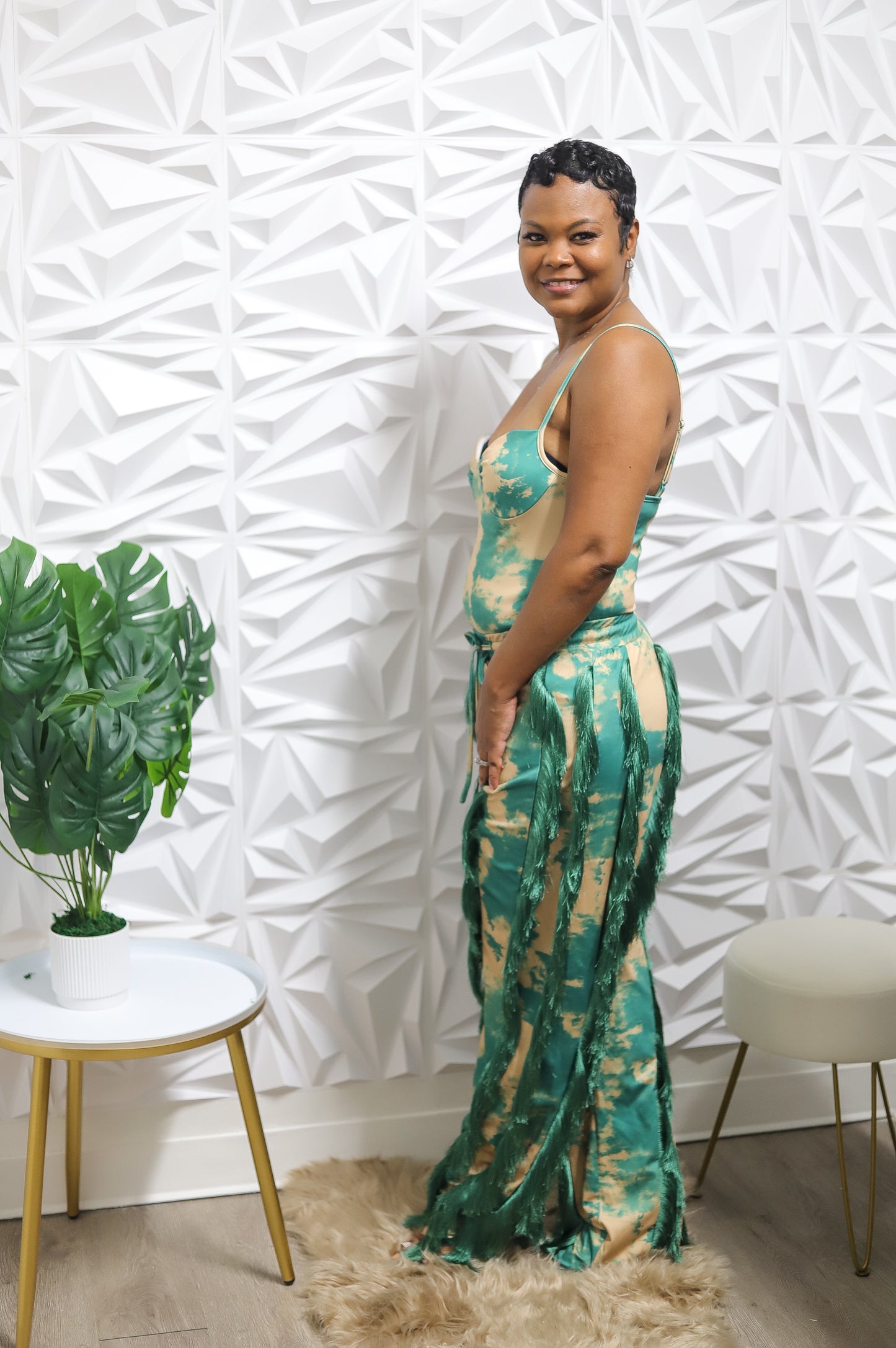 Double Take Fringe Set- Teal and Green
