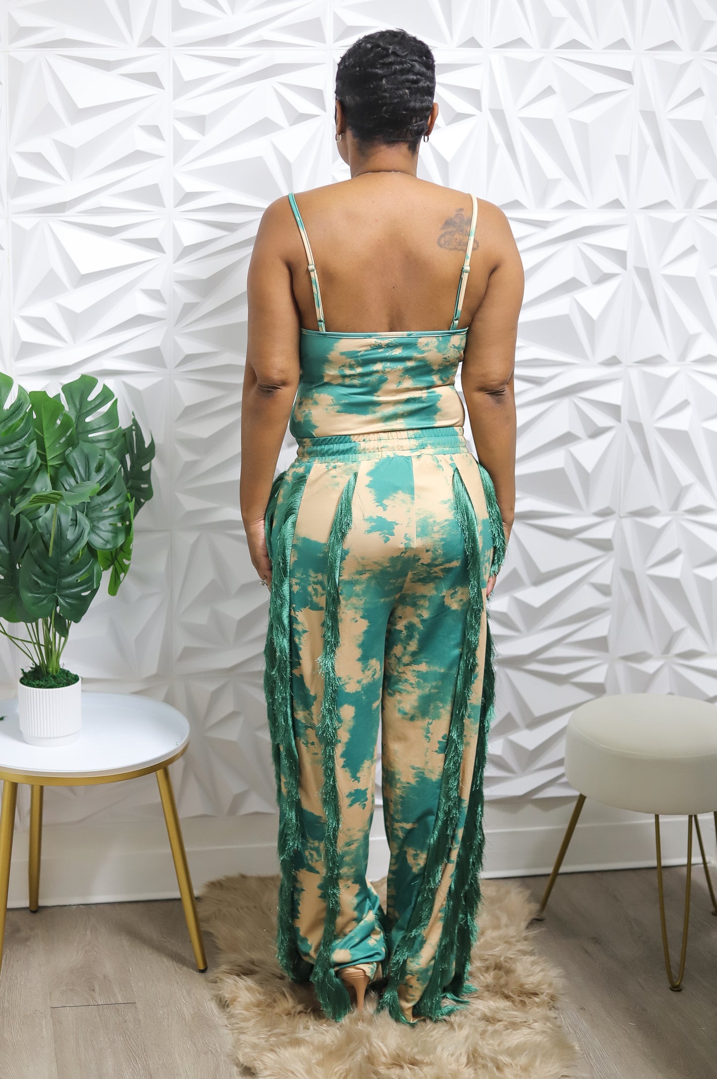 Double Take Fringe Set- Teal and Green